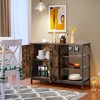 Costway 2-Door Industrial Kitchen Storage Cabinet Buffet Sideboard Open Shelves - 2 of 4