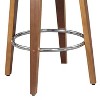CAVINAS Mid-Century Modern Swivel Bar Stools,Counter Stools with Wood Frame,Barstools with Faux Leather Seat,Metal Footrest Stools for Kitchen Counter - 4 of 4