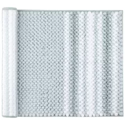 PiccoCasa Chenille Bathroom Rug Non-Slip Mat Soft Absorbent Light Cyan 20"x32"