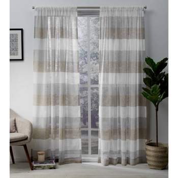 Set of 2 Bern Rod Pocket Window Curtain Panels Exclusive Home