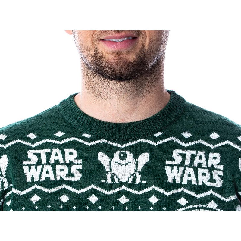 Disney Star Wars Mens' The Mandalorian Grogu Goodbye Holiday Knit Sweater, 4 of 7