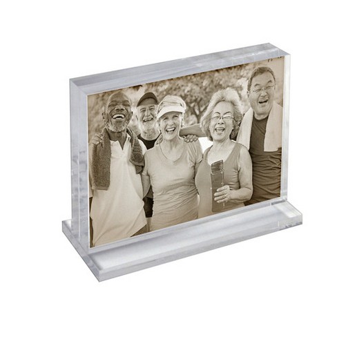 Azar Displays Clear Acrylic Magnetic Photo Block Frame Set With 4x6 And 5x7  Size Frames : Target