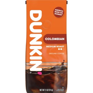 Dunkin' Colombian Medium Roast Ground Coffee - 11oz: Arabica Beans