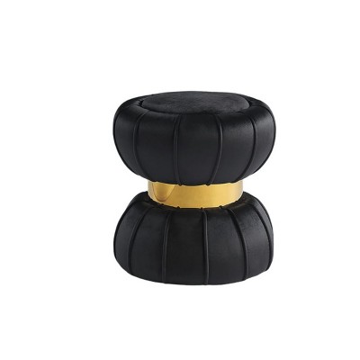 GlasFlength Accent Chairs Sofa Stool Footstool Vanity Stool Makeup Armless Chair Lazy Chair for Living Room, Black, 15"*15"*17.5"