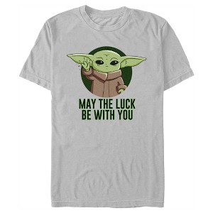 Men's Star Wars: The Mandalorian St. Patrick's Day Grogu May the Luck Be With You T-Shirt - 1 of 4