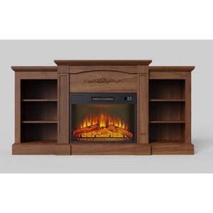 67" Electric Fireplace TV Stand with Mantel & Cabinets, Fits TVs Up to 67", 18" Fireplace Insertfor Living Room/Bedroom - 1 of 4