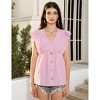 Women's Sleeveless Ruffle V-Neck Blouse - Button-Front Peplum Top with Flowy Fit - 2 of 4