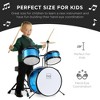 Best Choice Products Kids Beginner 3-Piece Drum, Musical Instrument Set w/ Sticks, Cushioned Stool, Drum Pedal - 2 of 4