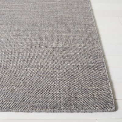 Handmade Light Grey Wool 5' x 8' Flat Woven Area Rug