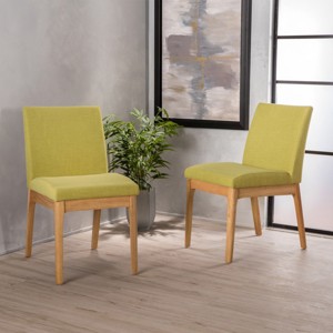 Upholstered Fabric Dining Chairs Set of 2,Armless Cushioned Dining Chairs with Wooden Legs Set of 2,Kitchen Dining Chairs-Cuddelewood - 1 of 4