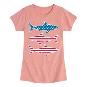 Girls' - Instant Message - 4th of July Fitted Short Sleeve Graphic T-Shirt - 1 of 4