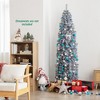 Costway 7 FT Pre-Lit Christmas Tree Hinged Slim Pencil w/ 350 LED Lights 670 Branch Tips - 3 of 4