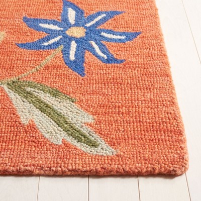 Ivory Floral Hand-Knotted Wool Area Rug 8' x 10'