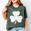 Simply Sage Market Clover Distressed Short Sleeve Tee - 2 of 4