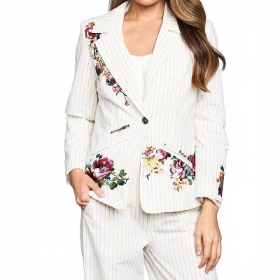 Women's Wo's Embroidered Pin Stripe Blazer - PAPARAZZI