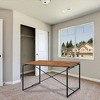 48" Jurgen Dining Table Oak/Black - Acme Furniture: Metal Sled Base, PU Padded Seats - 2 of 4