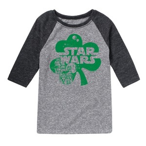 Boys' - Star Wars - St. Patricks Day Clover Raglan Graphic T-Shirt - 1 of 4