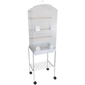 YML 6804 3/8 inches Bar Spacing Tall Shall Top Bird Cage with Stand 18 inches x 14 inches /Small White - 1 of 1