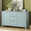KIGFTSOD Entryway Cabinet with Wave Design - 3 Adjustable Shelves, 3 Drawers & Soft-Close Doors, Storage Console Table with Metal Handles - 2 of 4