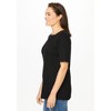 Woman Within Plus Size Ribbed Square Neck Elbow-Sleeve Tee - 4 of 4
