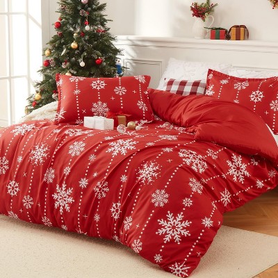 GustoWave Christmas Snowflake Elegance Duvet Cover and Pillow Shams Set, Bedding Set