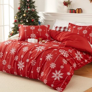 GustoWave Christmas Snowflake Elegance Duvet Cover and Pillow Shams Set, Bedding Set - 1 of 4
