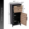 Evideco French Home Goods Compact Bathroom Storage Cabinet with Drawer and Vented Door, Black and Brown - Bergen Collection - 3 of 4