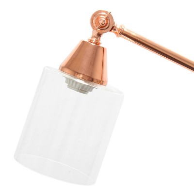 Edison-Inspired Adjustable Rose Gold Floor Lamp with Clear Glass Shade