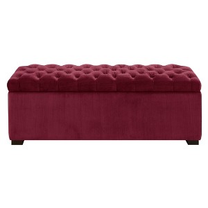 Carson Tufted Storage Ottoman Cranberry Zing - Picket Furnishings, Red Zing