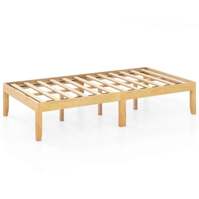 Safstar Twin Size Wooden Platform Bed Frame 14" with Rubber Wood Legs Under-bed Storage
