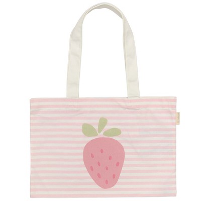 Sunnylife Kids Canvas Beach Bag - Strawberry Sunshine Pink Stripe - Tote
