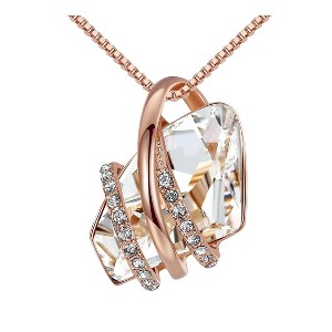Leafael Wish Stone Pendant Necklace with Birthstone Crystal, 18K Rose Gold Plated/Silvertone, 18" + 2" - 1 of 4