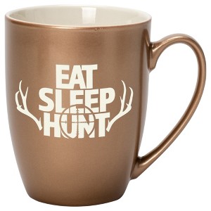 Elanze Designs Eat Sleep Hunt Bronze 10 ounce New Bone China Coffee Cup Mug - 1 of 4