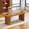Tribesigns 78.74" Extra Long Executive Desk, Large Computer Office Desk with Wooden Double Pedestal - 2 of 4