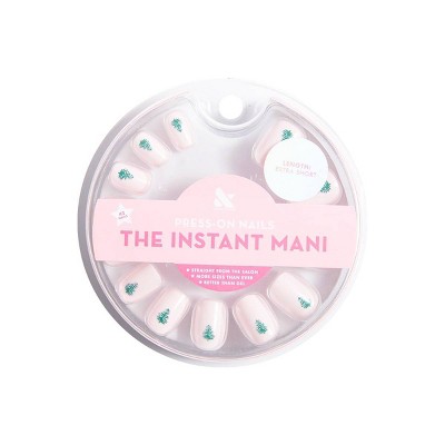Olive & June Press-On Fake Nails - Extra Short Squoval Liv Tree Mani - 42ct