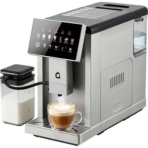 3rd-Gen Espresso Machine with Grinder & Milk Frother, Removable Brewer & Detachable Milk Tank, Adjustable Flavor & Volume, Silver - 1 of 4