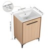 Single Sink Bathroom Vanity, With 2 Soft Closing Doors, Bathroom Vanity With Top Sink, Modern Bathroom Storage Cabinet - 3 of 4