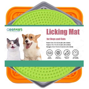 GOOPAWS: 3-Pack Licking Mats - Orange, Grey & Green, Slow Feeder Pads for Pets - 1 of 4