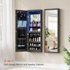 Fredees LED Mirror Jewelry Armoire, Wall or Over-the-Door Mount, Lockable Rounded Mirror with Storage, Foldable Shelf, 16" Wide Interior - 3 of 4