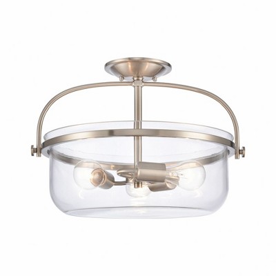 Elk Home Wentworth 3 - Light Semi-Flush Mount in  Brushed Nickel