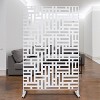 CAVINAS Patio Decorative Screen Metal Fence Privacy Screen with Striped Rectangle Pattern for Outside and Garden, 76" H×48" W - 2 of 4