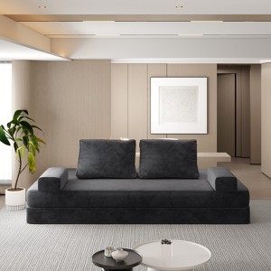 Hrinhom 86.6"W Multifunctional Convertible Sofa Bed,Modern Upholstered Sofa Couch With Pillows - 1 of 4