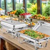 Chafing Dishes for Buffet, 8 Qt Stainless Steel Chafers and Buffet Warmers Sets With Lid, Rectangle Food Warmer Catering Buffet Display - 2 of 4