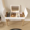 Infurnic Makeup Vanity Table, Vanity Mirror Wood Legs and Flip Up High Definition Mirror, Girls Women Bedroom, White 32.91"*15.75"*29.53" - 3 of 4