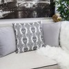 Kumasinova 20" Gothic Damask/Baroque Skull Throw Pillows,Black and White Cotton Linen Couch Pillows with Hidden Zipper,Decorative Pillows for Bed,Gray - 2 of 4