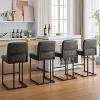 Counter Height Bar Stools with Back, Set of 1 Upholstered Leather Barstool, 24 Inch Seat Height for Kitchen Island, Breakfast Nook, or Cafe - 4 of 4