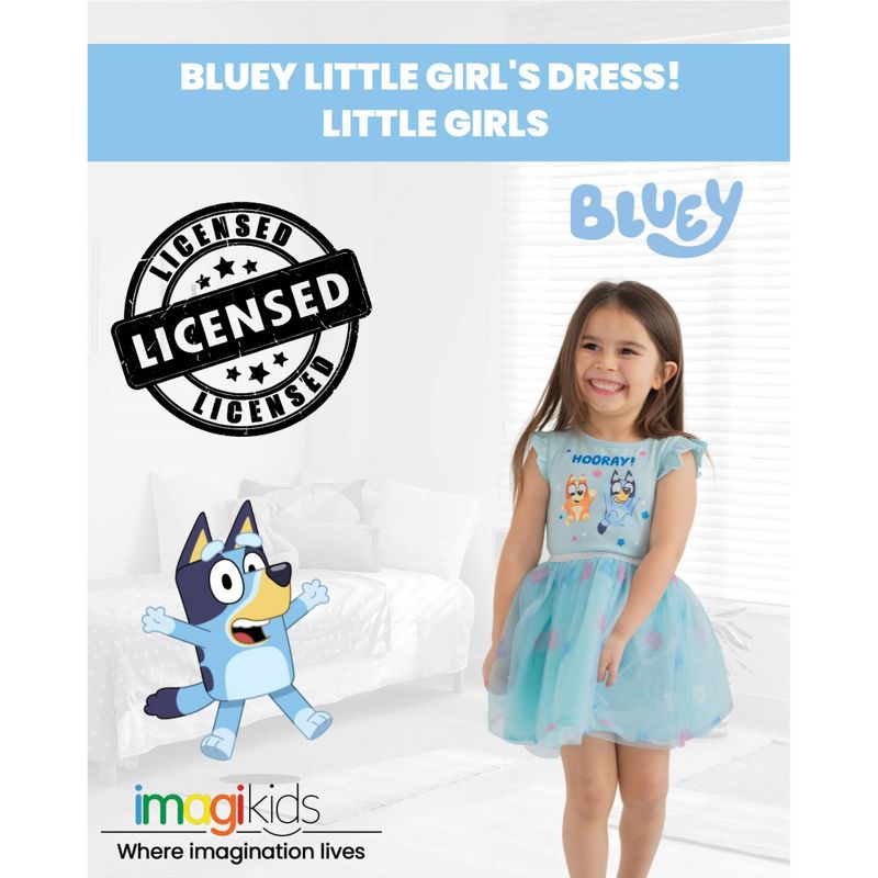 Bluey Bingo Bluey Girls Dress Toddler to Big Kid, 3 of 10