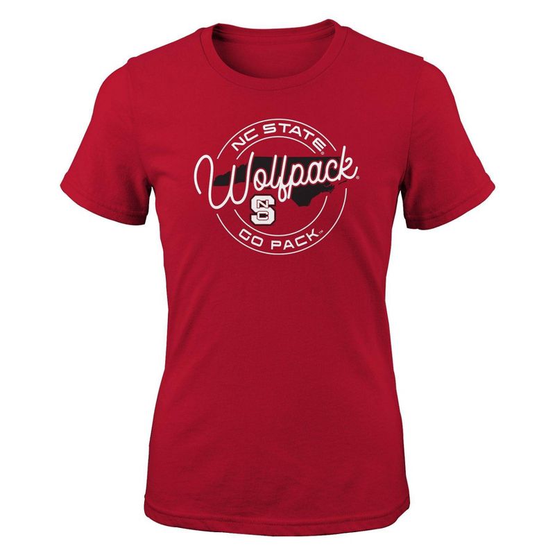NCAA NC State Wolfpack Girls&#39; Short Sleeve Crew Neck T-Shirt, 1 of 2