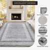 Modern Geometric Bordered Area Rug Non Slip Non Shedding Rug Soft Low Pile Floor Carpet Washable Thin Rug, Contemporary Distressed Rug - 2 of 4