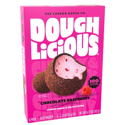 Doughlicious Chocolate Raspberry Frozen Cookie Dough & Gelato Bites - 7.2oz/6ct